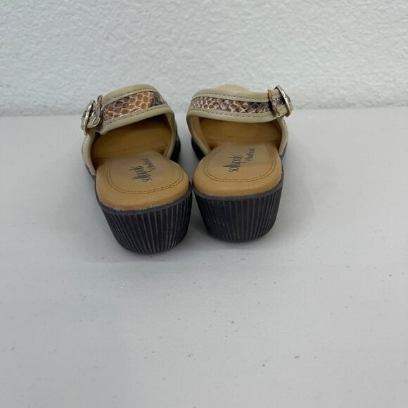 Softspots @ Footsmart Slingback Snake Skin Cap Toe Wedge Shoes Womens size 7.5 M - Picture 3 of 9